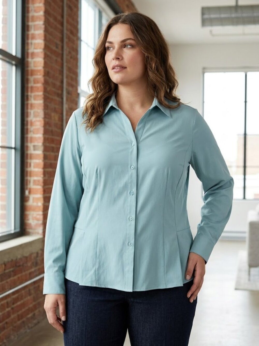 Denver Hayes Long Sleeved Fitted Blouse